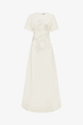 Alice Appliqué Short Sleeve Maxi Dress - Snow