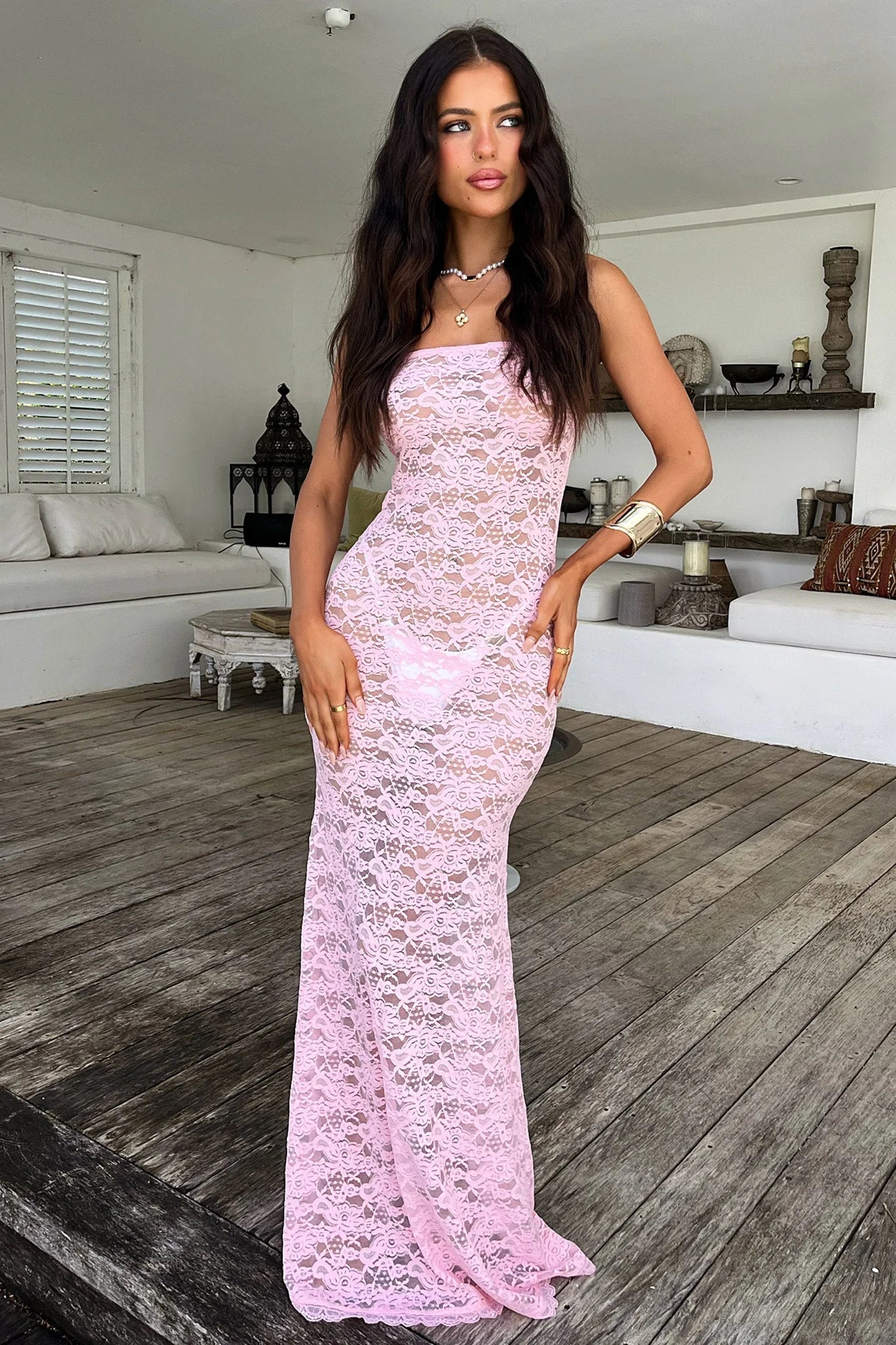 Veradi Maxi Dress - Baby Pink