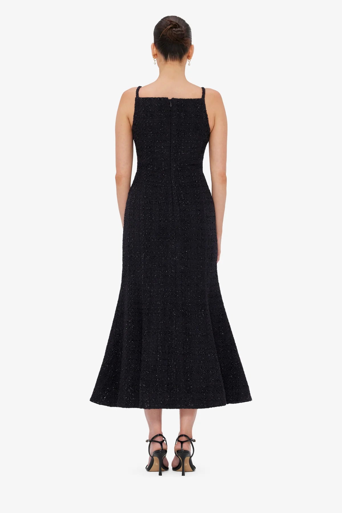 Regina Tweed Midi Dress - Ebony
