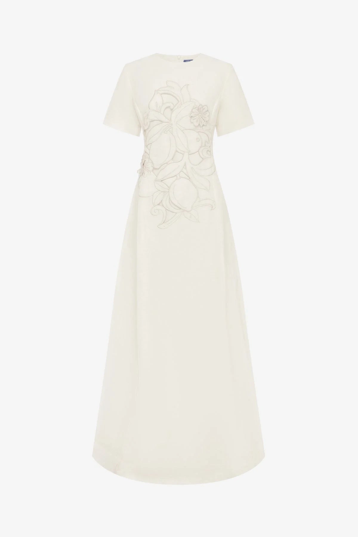 Alice Appliqué Short Sleeve Maxi Dress - Snow