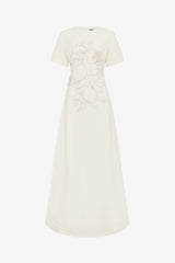 Alice Appliqué Short Sleeve Maxi Dress - Snow