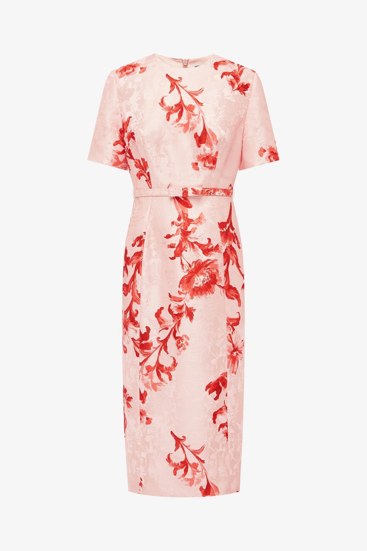 Elizabeth Jacquard Short Sleeve Midi Dress  - Magnolia Print